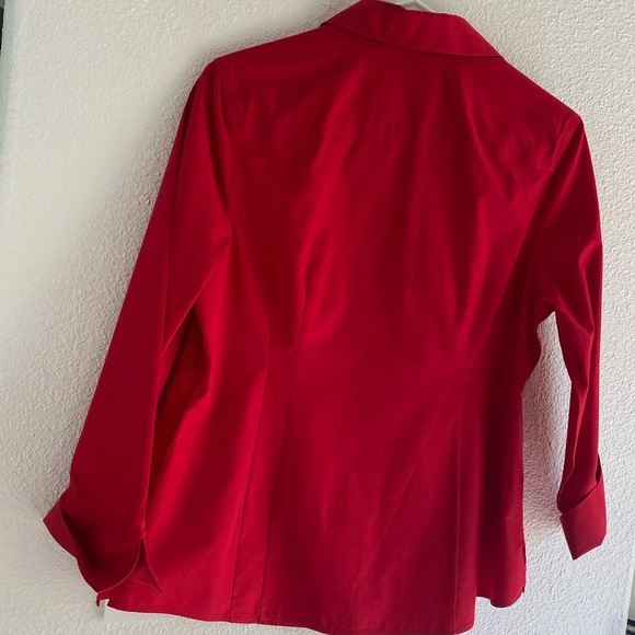 Investments Taylor Gold Label Non-Iron 3/4 Sleeve Button Front Shirt Red 10P - Picture 4 of 10